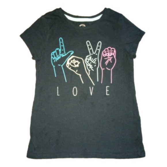 wonder nation Other - Wonder Nation Girls "LOVE" Size M 7-8 Short Sleeved T Shirt